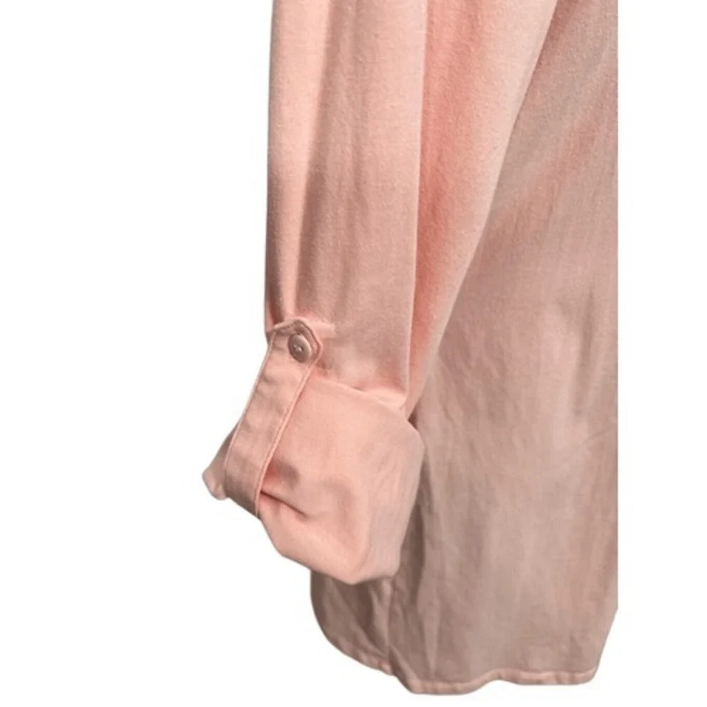 Simply Noelle Open Front Cardigan Womens L XL Peach Lightweight Long Sleeve